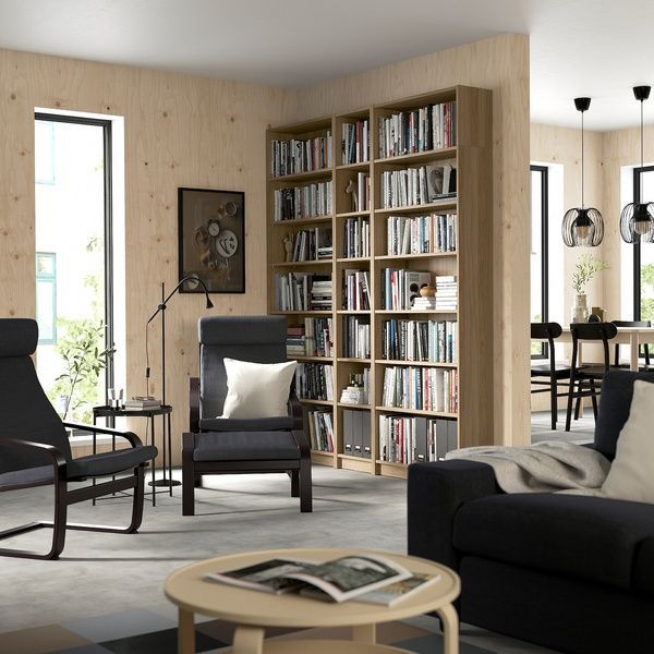 IKEA Комбинация стеллажей с надставками, имитация. дуб BILLY, 894.835.37 89483537 фото