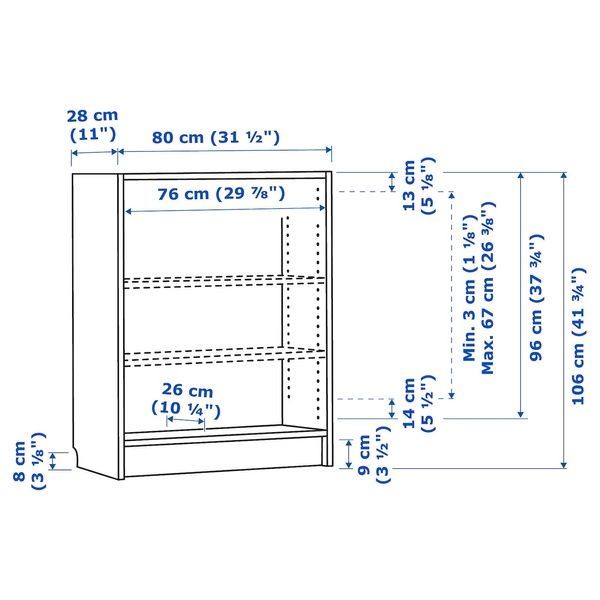 IKEA Книжный шкаф, имитация черного цвета. дуб BILLY, 004.773.37 00477337 фото