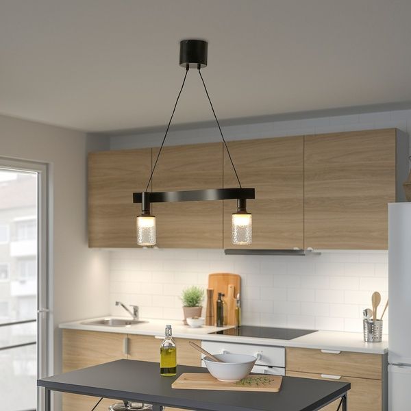 IKEA Світильник підвісний, хвиля/чорний ACKJA, 305.589.16 30558916 фото