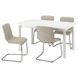 IKEA Стіл і 4 стільці, білий/Віарп бежевий/коричневий STRANDTORP / LUSTEBO, 895.689.37 89568937 фото 1