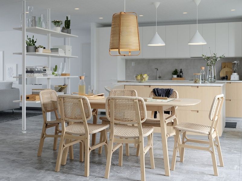 IKEA Стіл, світлий бамбук VOXL&Ouml;V, 404.343.22 40434322 фото
