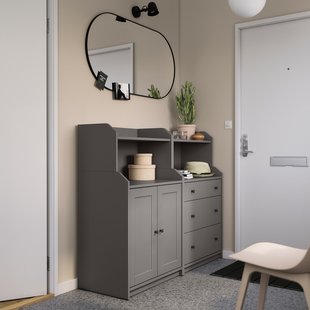 IKEA HAUGA (ІKEA HAUGA), Книжкова шафа, сірий, 139x46x116 см, 193.886.33 19388633 фото