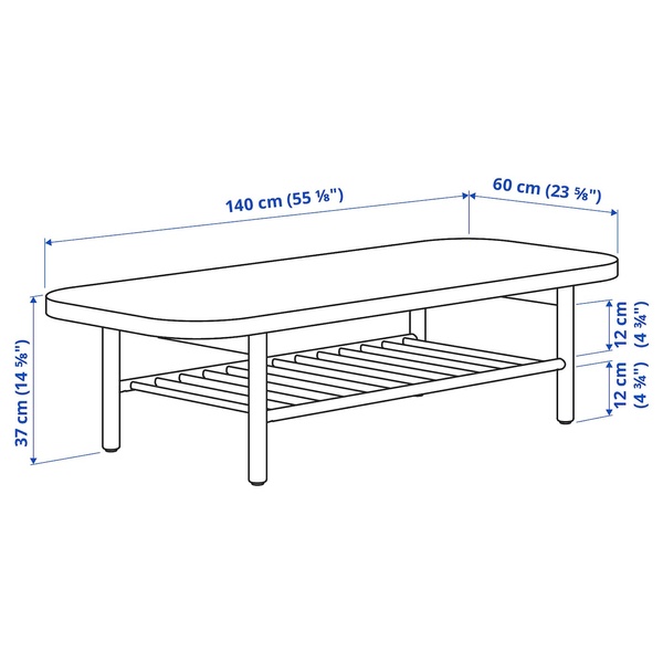 IKEA LISTERBY (ІKEA ЛИСТЕРБИ), Журнальний столик, шпон бука темно-коричневого кольору, 140x60 см, 905.622.46 90562246 фото