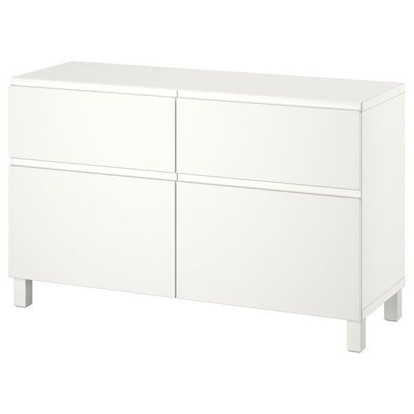 IKEA BESTA (ИКЕА БЕСТО), Комбинация для хранения с дверцами/ящиками, белый/Вестервикен/Stubbarp белый, 120x42x74 см, 294.215.33 29421533 фото