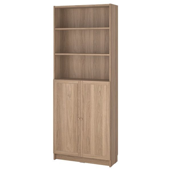 IKEA Книжкова шафа з дверцятами, імітація. дуб BILLY / OXBERG, 094.833.67 09483367 фото