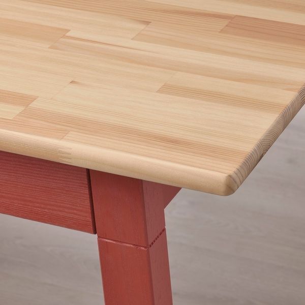 IKEA Стіл і 4 стільці, світло-коричнева морилка, червона морилка/світло-коричнева морилка PINNTORP / PINNTORP, 895.701.86 89570186 фото