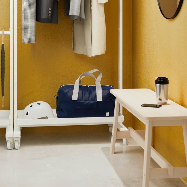 IKEA Рама з коліщатками/штанга n кронштейн/полиця, білий MITTZON, 795.364.14 79536414 фото