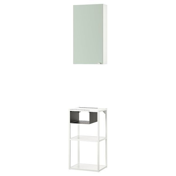 IKEA Книжкова шафа, білий/блідо-сіро-зелений ENHET, 994.972.99 99497299 фото