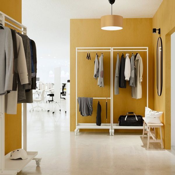 IKEA Рама з коліщатками/штанга n кронштейн/полиця, білий MITTZON, 795.364.14 79536414 фото