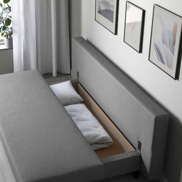 IKEA Диван-кровать 3-местный, Книса серо-бежевый &Auml;LVDALEN, 505.306.48 50530648 фото