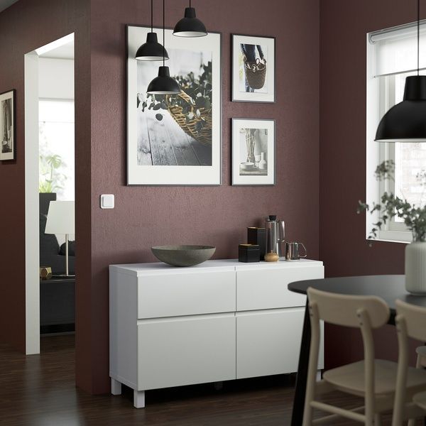 IKEA BESTA (ИКЕА БЕСТО), Комбинация для хранения с дверцами/ящиками, белый/Вестервикен/Stubbarp белый, 120x42x74 см, 294.215.33 29421533 фото