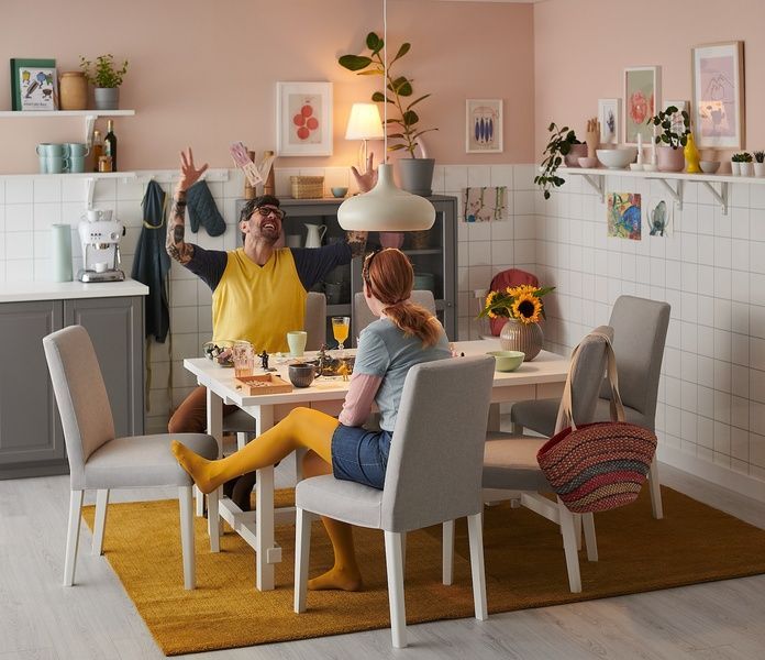 IKEA Стілець, білий/Orrsta світло-сірий BERGMUND, 093.877.33 09387733 фото