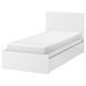 IKEA Каркас ліжка з 2 ящиками для зберігання, білий/L&ouml;nset MALM, 890.327.38 89032738 фото 1