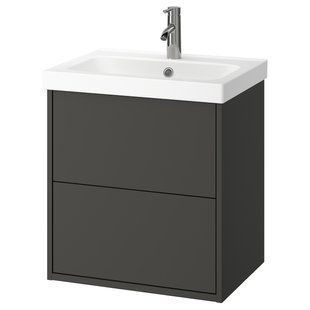 IKEA Умывальник с ящиками/мойкой/смесителем, темно-серый HAVB&Auml;CK / ORRSJ&Ouml;N, 295.140.18 29514018 фото