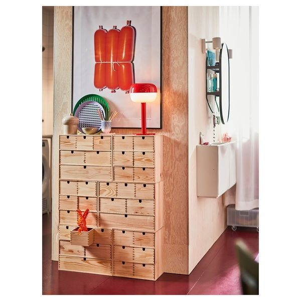 IKEA Настільна лампа, червона BL&Aring;SVERK, 705.856.06 70585606 фото