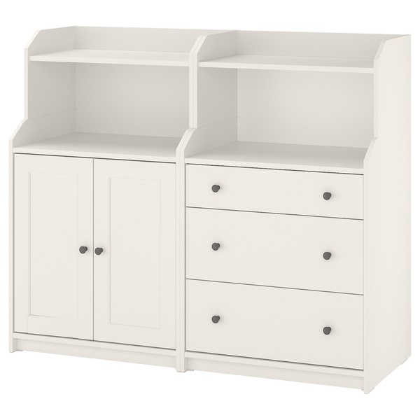 IKEA HAUGA (ІKEA HAUGA), Книжкова шафа, білий, 139x46x116 см, 993.886.34 99388634 фото