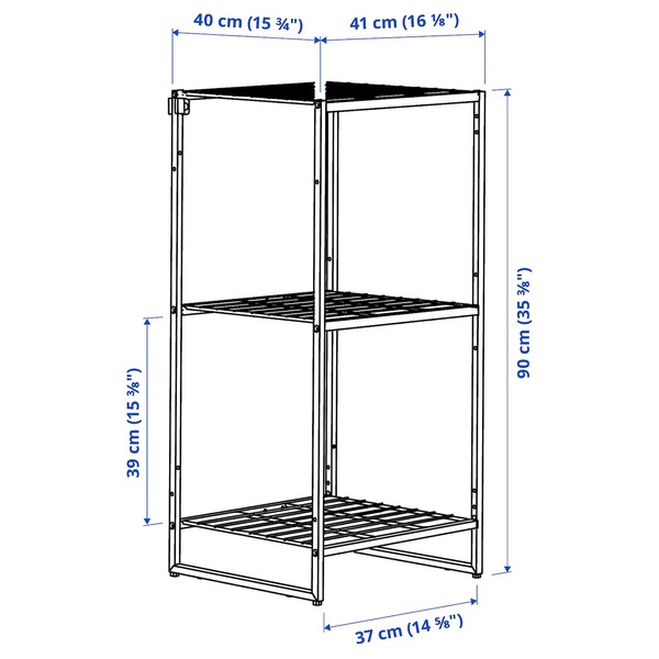 IKEA JOSTEIN (ИКЕА ЖОСТЕЙН), Книжный шкаф, вход/выход/белая проволока, 41x40x90 см, 094.369.22 09436922 фото