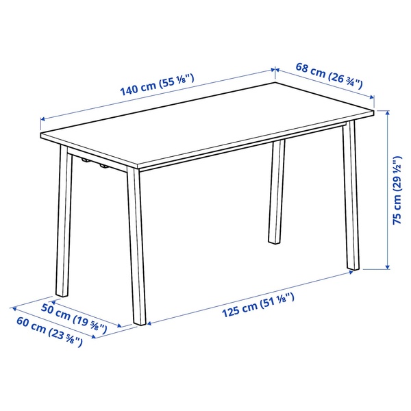 IKEA Конференц-стіл, горіх/білий шпон MITTZON, 695.330.05 69533005 фото