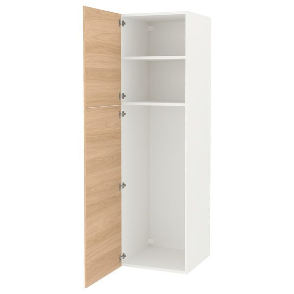 IKEA Висока шафа на 2 двері, білий/імітація. дуб ENHET, 394.354.74 39435474 фото