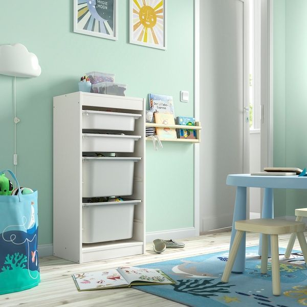 IKEA Стелаж з контейнерами, білий білий/сірий TROFAST, 895.751.60 89575160 фото