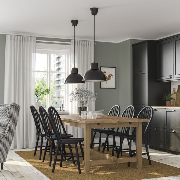IKEA Стол и 6 стульев, патина/черная морилка NORDVIKEN / SKOGSTA, 795.716.38 79571638 фото