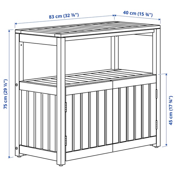 IKEA NAMMARO (ІKEA НАММАРО), Книжкова шафа, садова, світло-коричнева морилка, 83x75 см, 105.346.53 10534653 фото