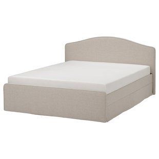IKEA Каркас кровати с мягкой обивкой, Киланда светло-бежевый RAMNEFJ&Auml;LL, 695.527.44 69552744 фото