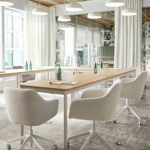 IKEA Конференц-крісло Gunnared бежевий/білий TOSSBERG / L&Aring;NGFJ&Auml;LL, 595.131.02 59513102 фото