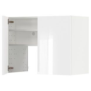 IKEA Витяжна шафа з полицею/дверцями, білий/Ringhult світло-сірий METOD, 995.044.07 99504407 фото