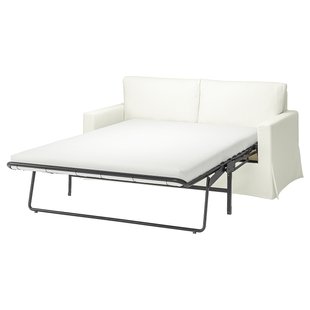 IKEA HYLTARP (ІKEA ХИЛТАРП), Чохол на 2 особи. диван-ліжко, Халларп білий, 105.473.25 10547325 фото