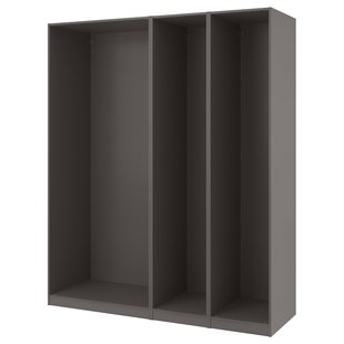 IKEA PAX (ИКЕА ПАКС), 3 каркаса гардероба, темно-серые, 200x58x236 см, 894.321.85 89432185 фото