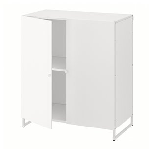 IKEA JOSTEIN (ИКЕА ЖОСТЕЙН), Стеллаж с дверцами, вход/выход/белый, 81x44x90 см, 794.371.69 79437169 фото