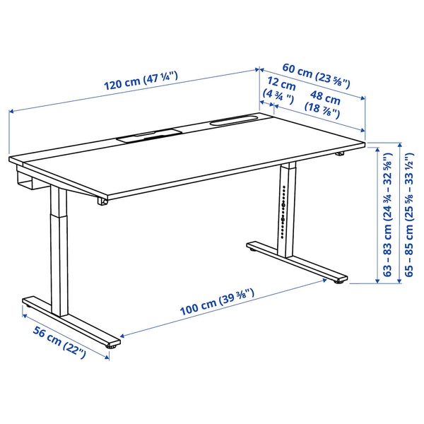 IKEA Письмовий стіл, білий MITTZON, 895.258.44 89525844 фото