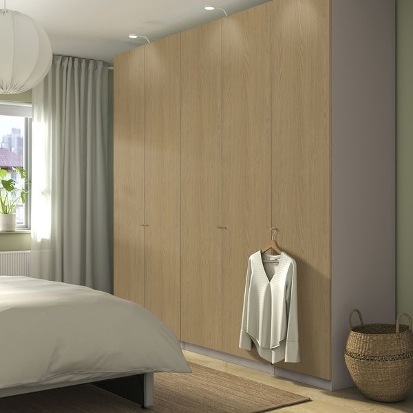 IKEA Гардеробная комбинация, серо-бежевый/имитация. дуб PAX / STORKLINTA, 495.628.76 49562876 фото