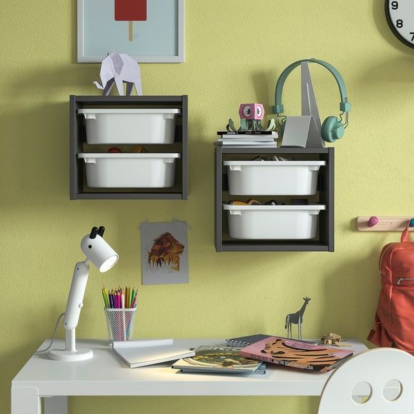 IKEA Навісна шафа, сірий/білий TROFAST, 395.755.15 39575515 фото