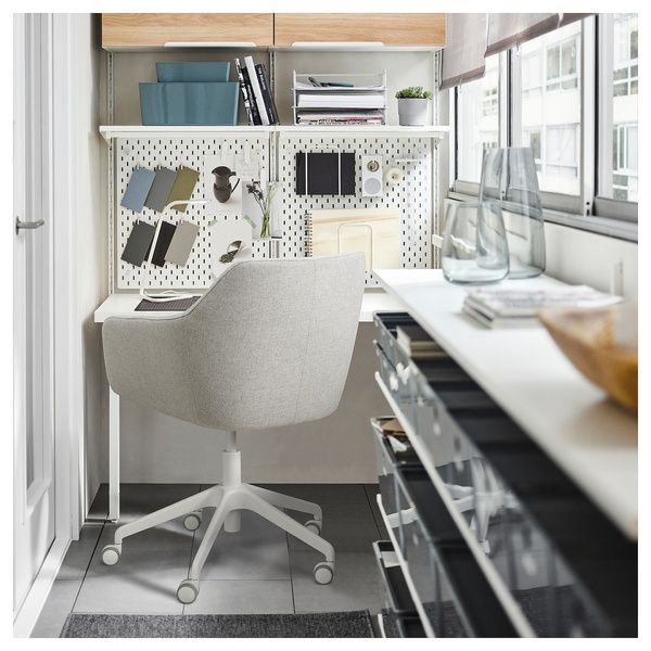 IKEA Конференц-крісло Gunnared бежевий/білий TOSSBERG / L&Aring;NGFJ&Auml;LL, 595.131.02 59513102 фото