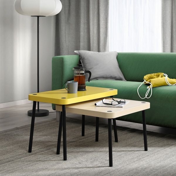 IKEA Столы, 2 шт, желтый/имитация берёзы SONHULT, 505.785.55 50578555 фото