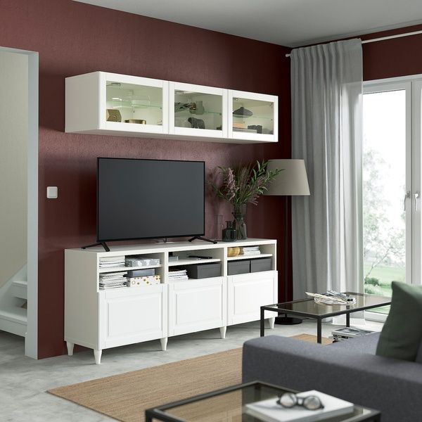IKEA Скляні двері, біле/прозоре скло OSTVIK, 104.727.06 10472706 фото