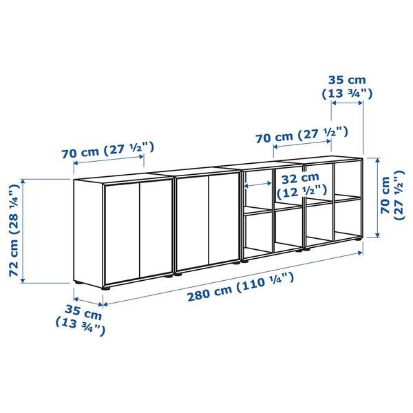 IKEA Шафа комбінована з ніжками, біла EKET, 892.210.55 89221055 фото