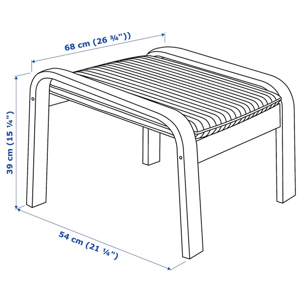 IKEA POANG (ІKEA ПОАНГ), Крісло/підставка для ніг, коричневий/Книса чорний, 694.842.17 69484217 фото