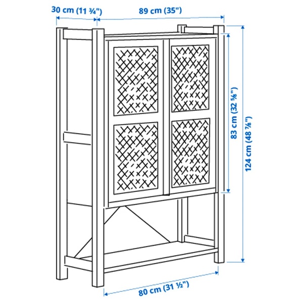 IKEA Шкаф/дверь, сосна/черная сетка IVAR, 495.081.58 49508158 фото