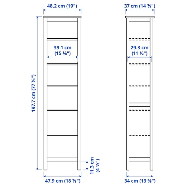 IKEA Стелаж HEMNES (ІKEA ХЕМНЭС), Стелаж, біла морилка, 403.717.63 40371763 фото