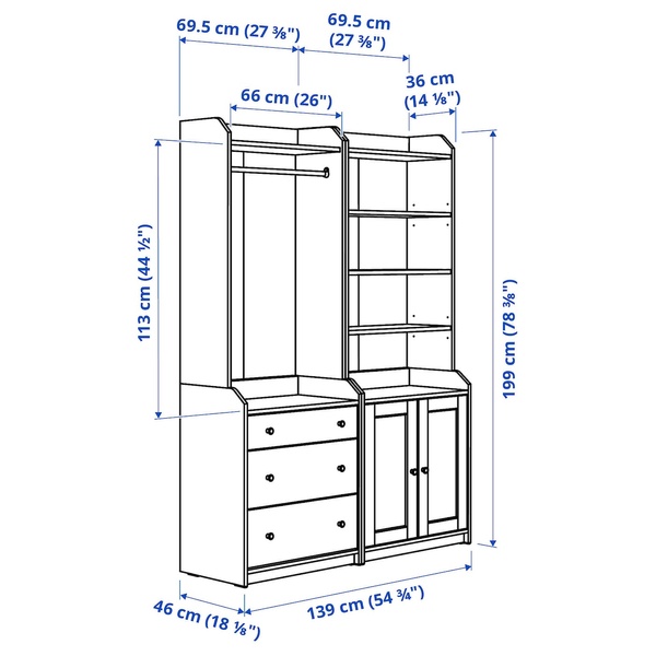 IKEA Книжный шкаф, серый HAUGA, 293.886.37 29388637 фото