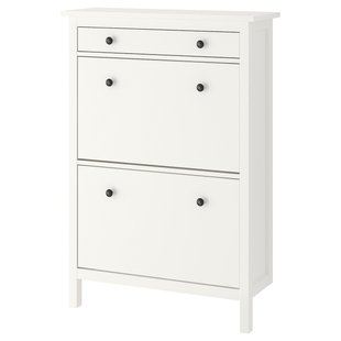 IKEA Тумба для взуття HEMNES (ІKEA ХЕМНЭС), Тумба для взуття, 2 відділення, білий, 201.695.59 20169559 фото