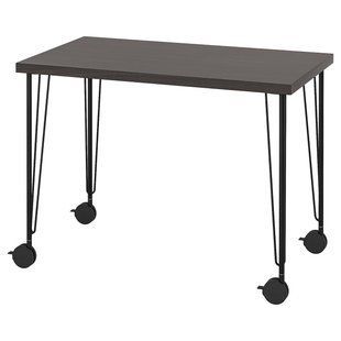 IKEA Письмовий стіл, чорно-коричневий/чорний LINNMON / KRILLE, 895.096.98 89509698 фото