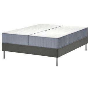 IKEA Ліжко Continental, V&aring;gstranda твердий/середньотвердий/світло-блакитний темно-сірий LYNG&Ouml;R, 695.538.14 69553814 фото