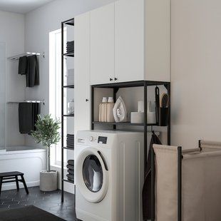 IKEA Книжный шкаф, антрацит/белый ENHET, 295.481.36 29548136 фото