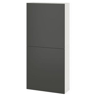 IKEA Навесной шкаф/2 дверцы, белый/Лаппвикен темно-серый BEST&Aring;, 995.755.03 99575503 фото