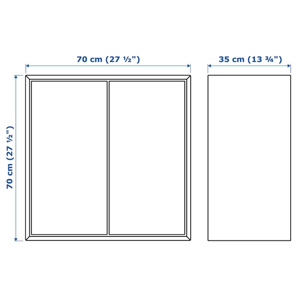 IKEA Шафа EKET (ІKEA ЭКЕТ), Шафа з 2 дверцятами та 1 полицею, біла, 70x35x70 см, 203.339.51 20333951 фото