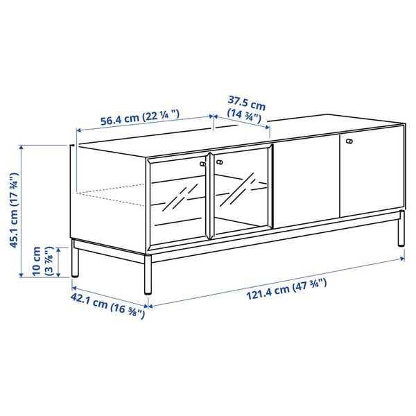 IKEA Тумба під ТВ, шпон чорний/дуб BOASTAD, 805.070.24 80507024 фото